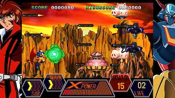 Screenshot von Roboter-Anime „Geppy-X“ im Stil der 70er